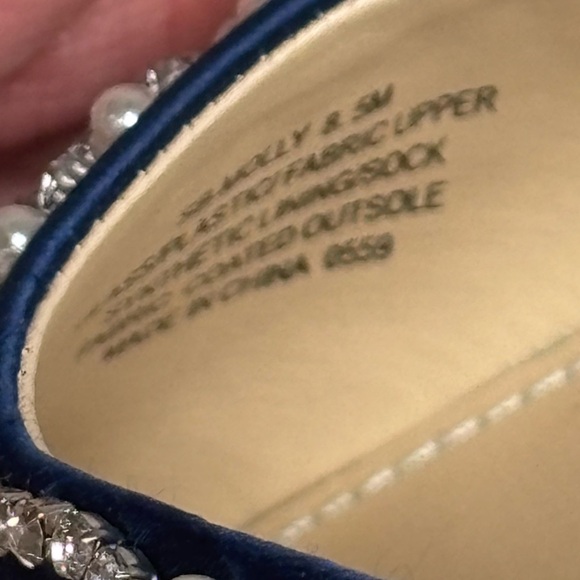 Betsey Johnson Slingback Flats with Crystal Embellishments blue size 8.5 - Picture 4 of 5